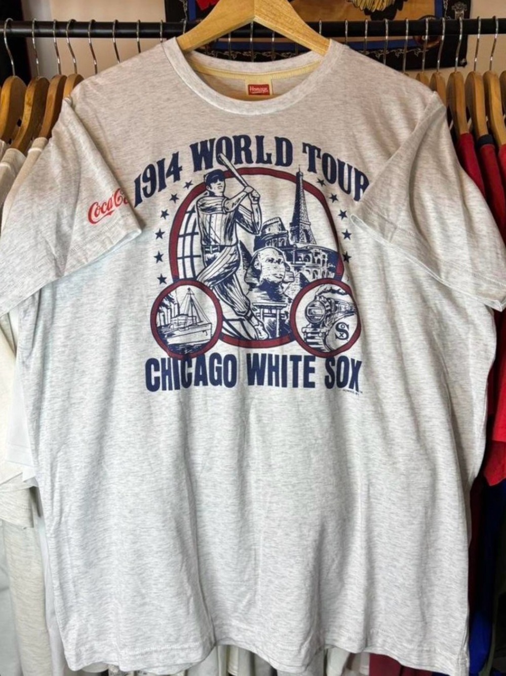 Chicago White Sox 1914 World Tour Graphic Tee - Light Gray